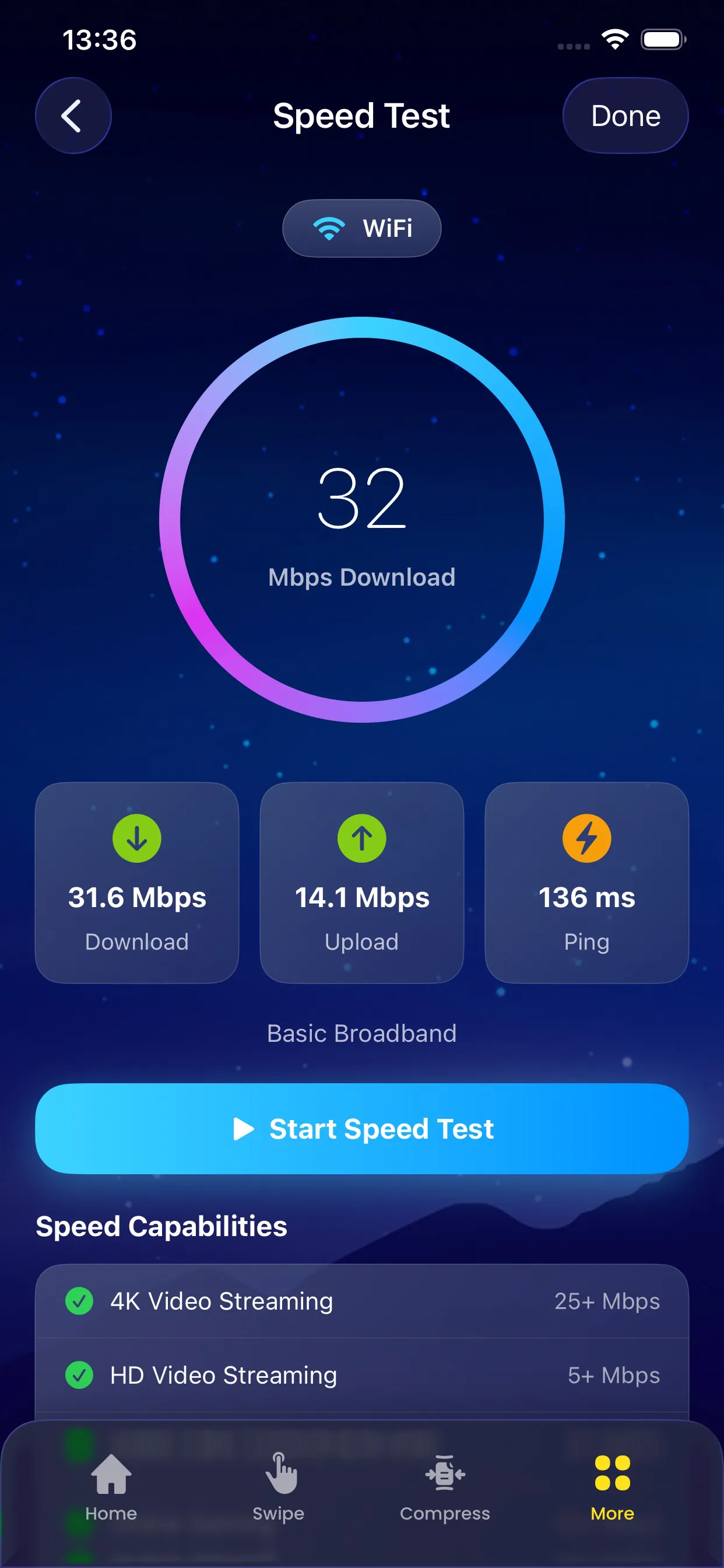Network Speed Test Screenshot